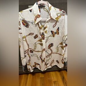 Zara multicolor satin blouse